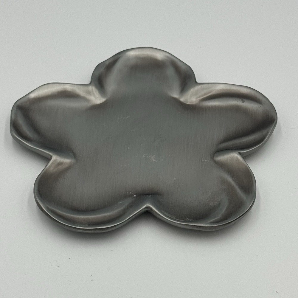 Silver Tone Clover Candle Holder Plate‎